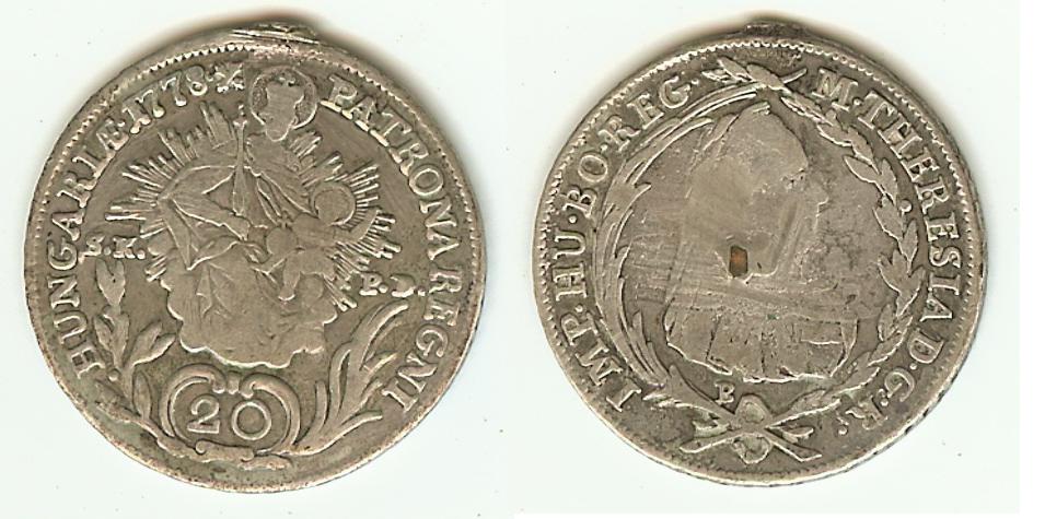 Hongrie 20 Krajczar 1778 -TB